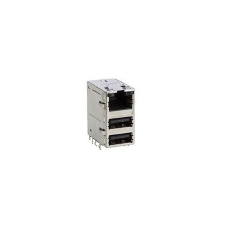 Amphenol Modular Connectors / Ethernet Connectors 1000 Base Rj45 Over Single Usb RJMG241102670CR